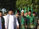 Ketua Umum (Ketum) PBNU KH. Yahya Cholil Staquf bersama dengan Pengasuh Pondok Tremas, KH. Fuad Habib Dimyathi dan Bupati Pacitan, Indrata Nur Bayuaji saat menghadiri Pelantikan pengurus PCNU Pacitan.